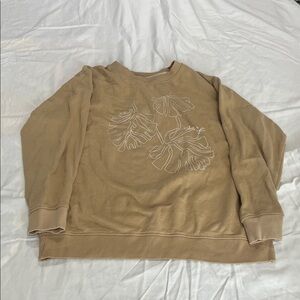 Women's Tan Crew Neck Sweater